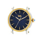 Women All Stainless Steel Gold Two Tone, Blue Shimmer Dial, Two Tone Gold Silver Stainless Steel Bracelet Watch LWWI103E