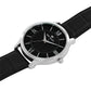 Men’s Black Dial with Roman Markers & Black Leather Strap Analog Watch - BSM064C