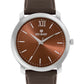 Men’s Brown Dial Analog Watch with Dark Brown Leather Strap - BSM004A