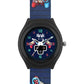 Kids’ Black Dial Analog Watch with Gaming Print Silicone Strap and Black Case - JJ202