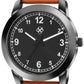 Men’s Black Dial Analog Watch with Brown Leather Strap - BSM028B