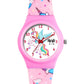 Kids’ White Dial Analog Watch with Unicorn Print Silicone Strap - JJ206