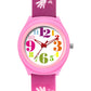 Kids’ White Dial Analog Watch with Pink Case and Multicolor Strap - JJ225