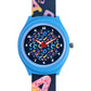 Kids’ Fun Alphabet Theme Analog Watch with Blue Case & Silicone Strap - JJ212
