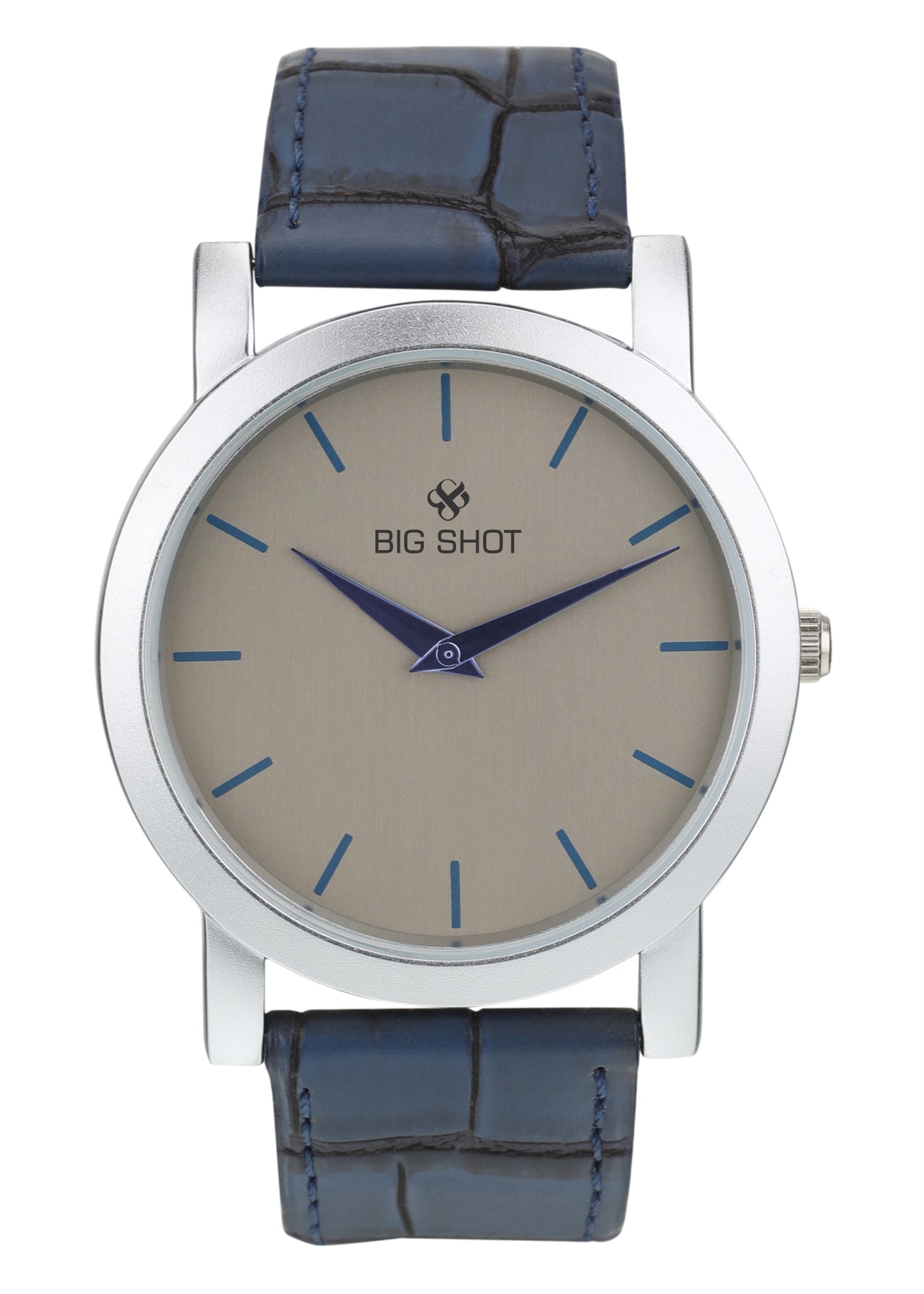 Men’s Beige Dial with Blue Leather Strap Analog Watch - BSM015A