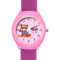 Kid’s Pink Dial Analog Watch with Purple Polka Dot Silicone Strap - JJ234