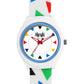 Kids’ White Dial Analog Watch with Geometric Silicone Strap - JJ205