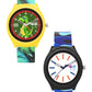 Kids' Combo Pack Analog Watches – Green Dinosaur Adventure & Blue Camouflage Sports - JJ120114