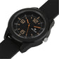 Men’s Black Dial Analog Watch with Golden Numerals & Black Silicone Strap - BSM021A