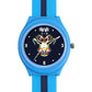 Kids’ Black Dial Analog Watch with Blue Case & Dual-Stripe Silicone Strap - JJ239