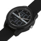 Men’s Black Dial Analog Watch with Digital-Style Markers & Black Silicone Strap - BSM020E