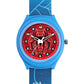 Kids’ Blue Spider Web Theme Analog Watch with Silicone Strap - JJ217