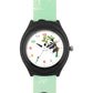 Kids’ White Dial Analog Watch with Black Case and Panda Print Silicone Strap - JJ224