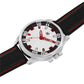 Men’s White Dial with Black Leather Strap Analog Watch - BSM073A