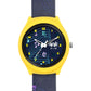 Kids’ Black Dial Analog Watch with Musical Notes Silicone Strap - JJ208