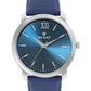 Men’s Stylish Blue Dial Analog Watch with Premium Blue Leather Strap