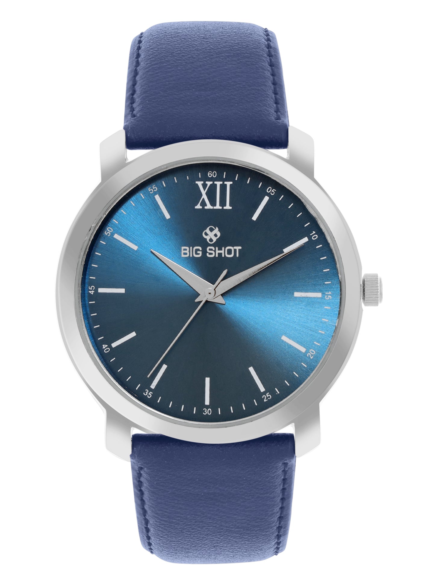 Men’s Stylish Blue Dial Analog Watch with Premium Blue Leather Strap