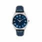 Men’s Analog Watch – Grey Textured Dial with Blue Strap & Blue Hands - ELFM001A