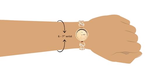 Metal Rose Gold Dial Analog Watch for Women -Nr2644Km02, Band Color-Rose Gold by Titan