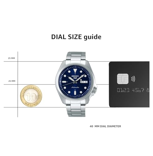 Analog Blue Dial Clear Band Men's Stainless Steel Watch-SRPE53K1