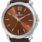 Men’s Brown Dial Analog Watch with Dark Brown Leather Strap - BSM004A