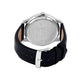 Men Silver Case, Black Dial, Black Leather Strap, Date Watch LWM141B