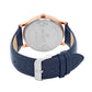 Men's Rose Gold Blue Leather Strap Watch BSM002D