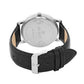 Men's Silver Black Leather Strap Watch BSM003C