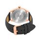 Men's Rose Gold Case, Black Skeleton Dial, Black Leather Strap, Date Watch KLMO103B
