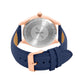 Men's Rose Gold Case, Blue Skeleton Dial, Blue Leather Strap, Date Watch KLMO103A