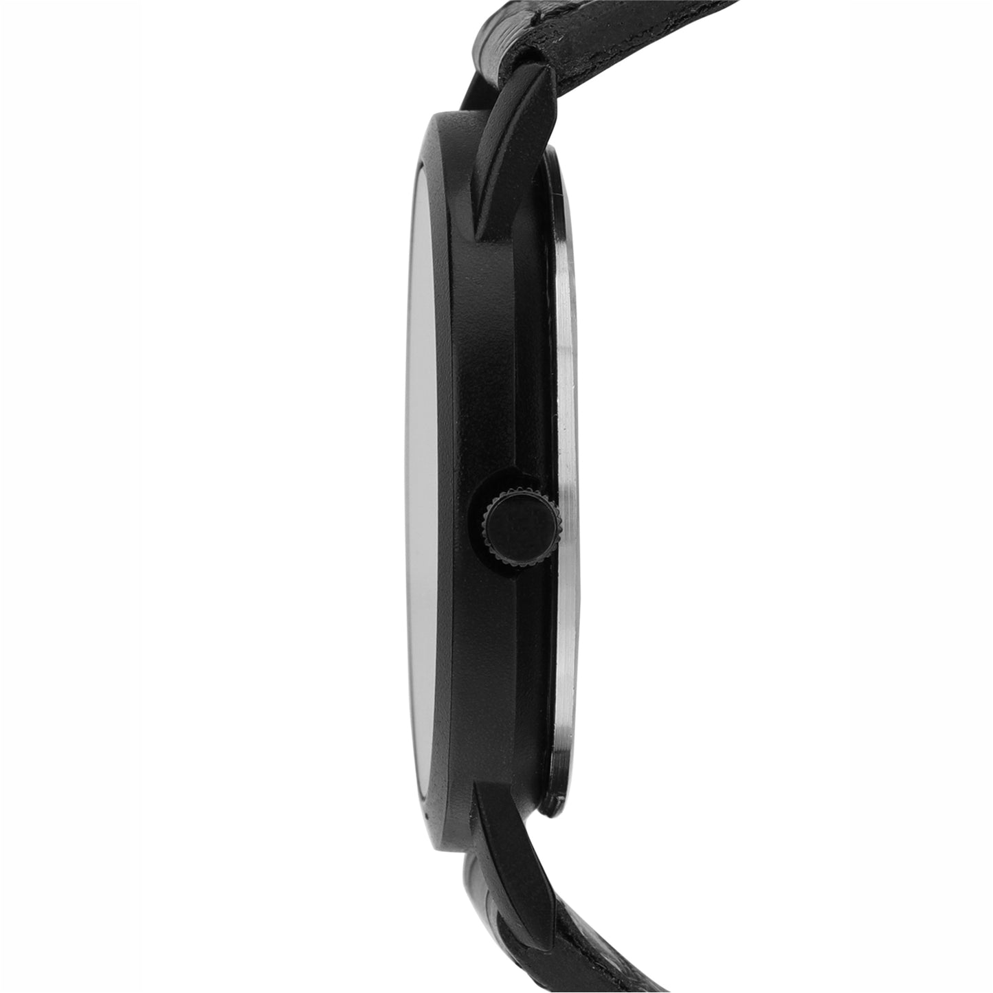 Men’s Black Dial Minimalist Analog Watch with Leather Strap - BSM015H