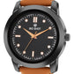 Big Shot Men’s Black Textured Dial with Brown Leather Strap Analog Watch - For Men BSM008B
