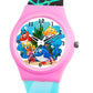 Kid’s White Dial Analog Watch with Underwater Animals & Multicolor Silicone Strap - JJ244