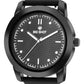 Men’s Analog Watch – Black Dial with Textured Pattern & Black Strap - BSM008B