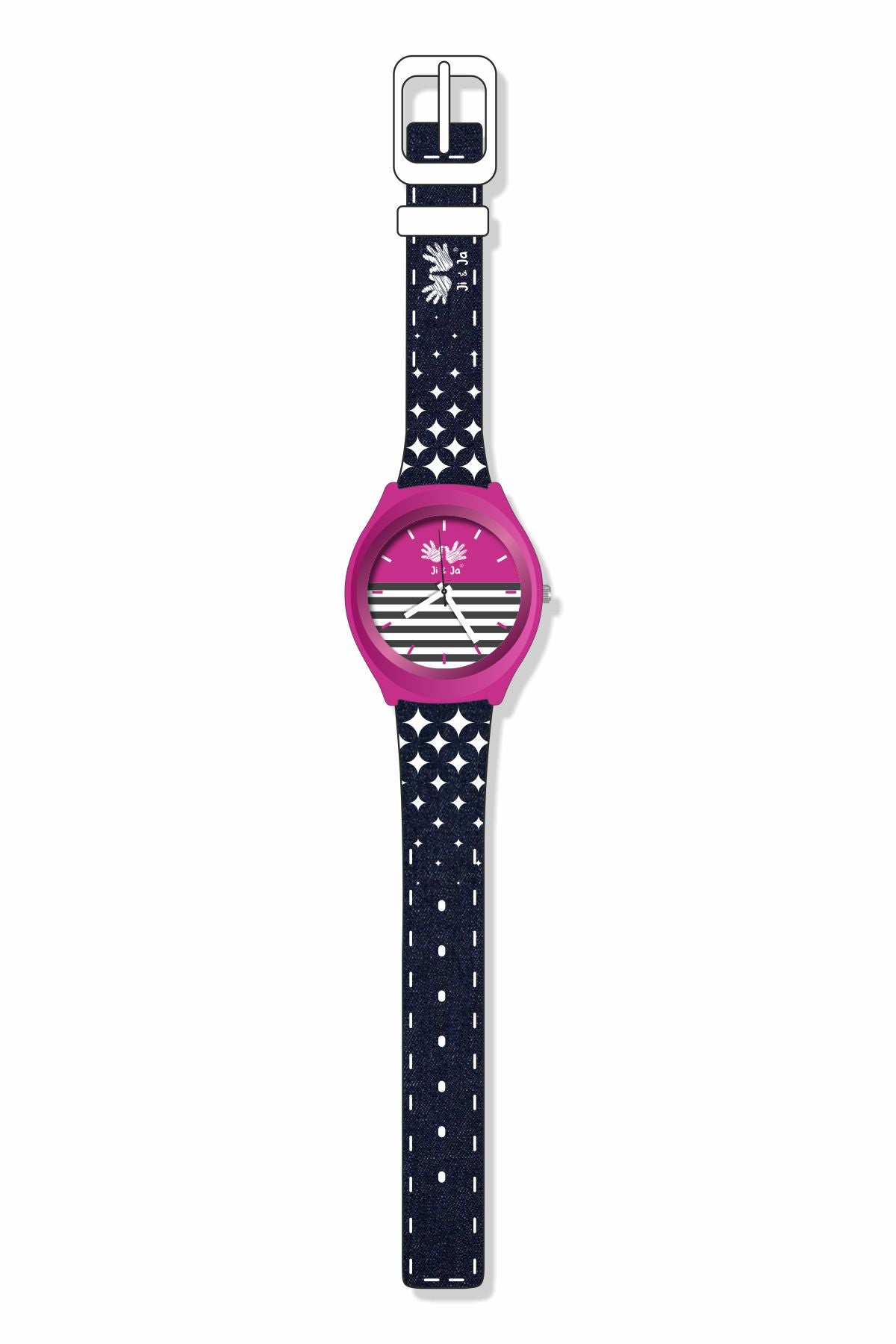 Kids Analog Watch Denim Blue Strap with Purple Dial, Water Proof for Daily Wear