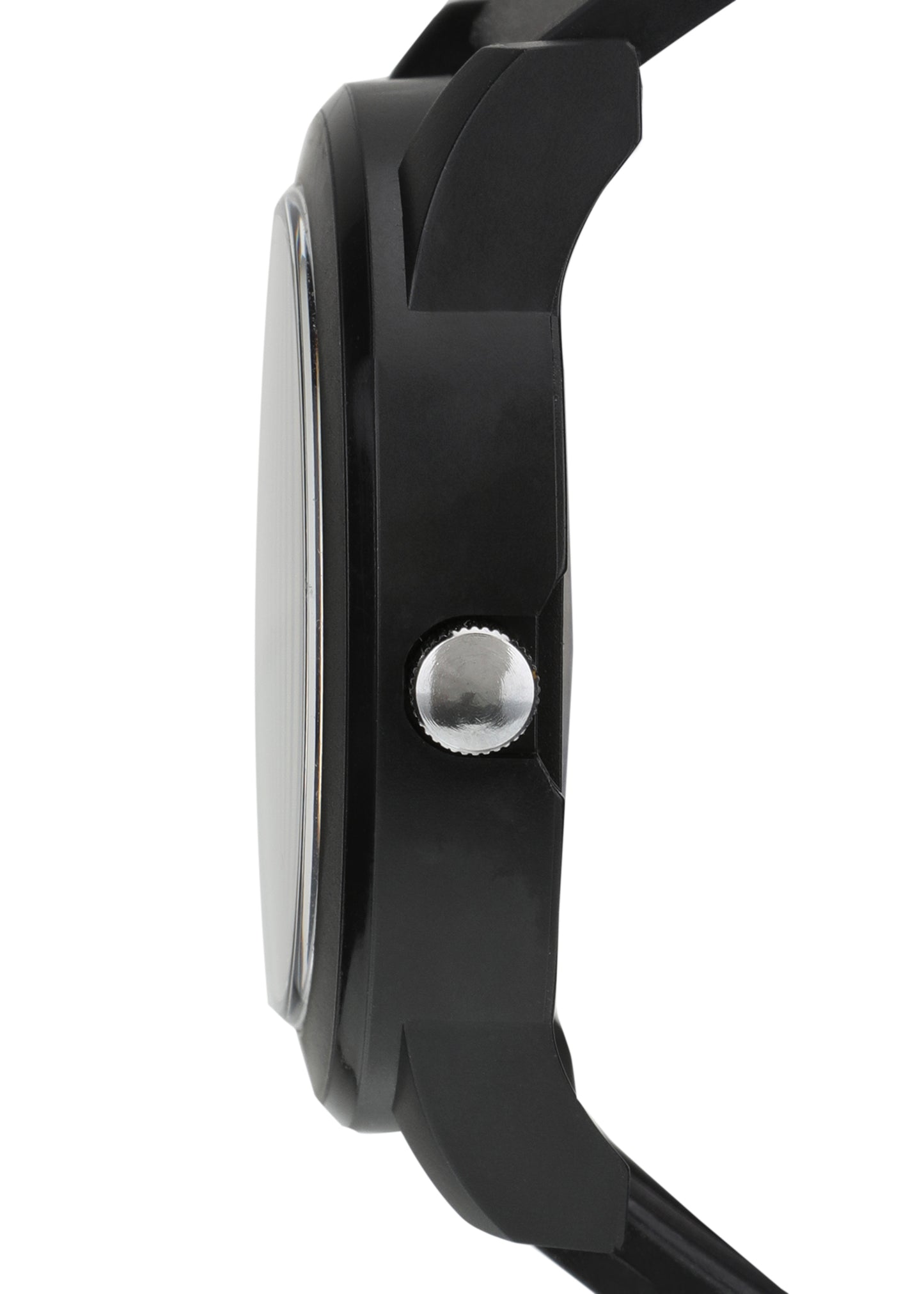 Men’s Black Dial Analog Watch with Bold White Numerals & Black Silicone Strap - BSM026A