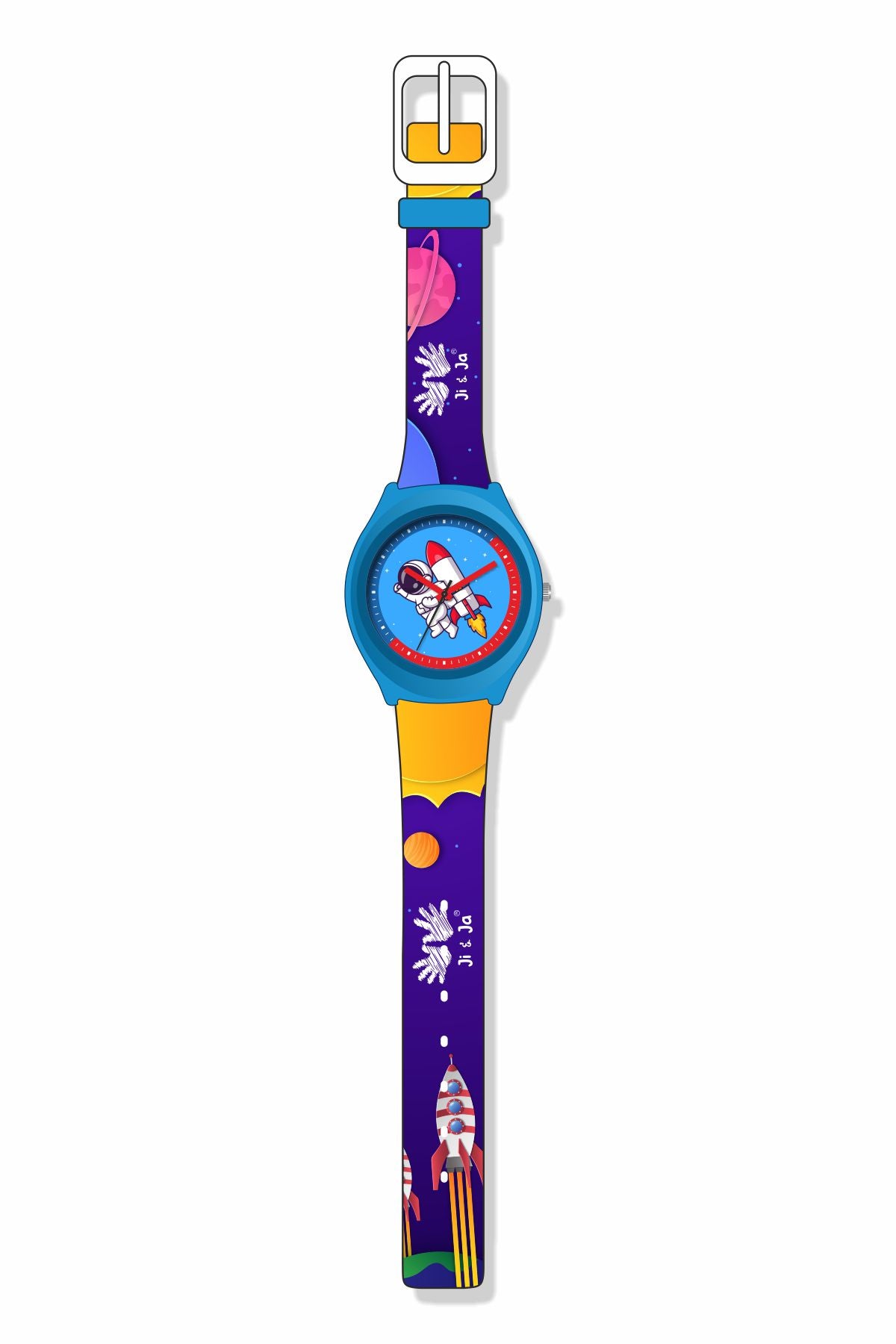 Kids Analog Watch Space Theme with Sky Blue Dial & SpaceCraft