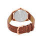 Women’s Elegant Blue Dial with Brown Leather Strap and Crystal Rose Gold Case - D009A