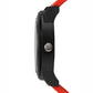 Men’s Bold Red Dial Analog Watch with Black Case & Red Strap - BSM020D