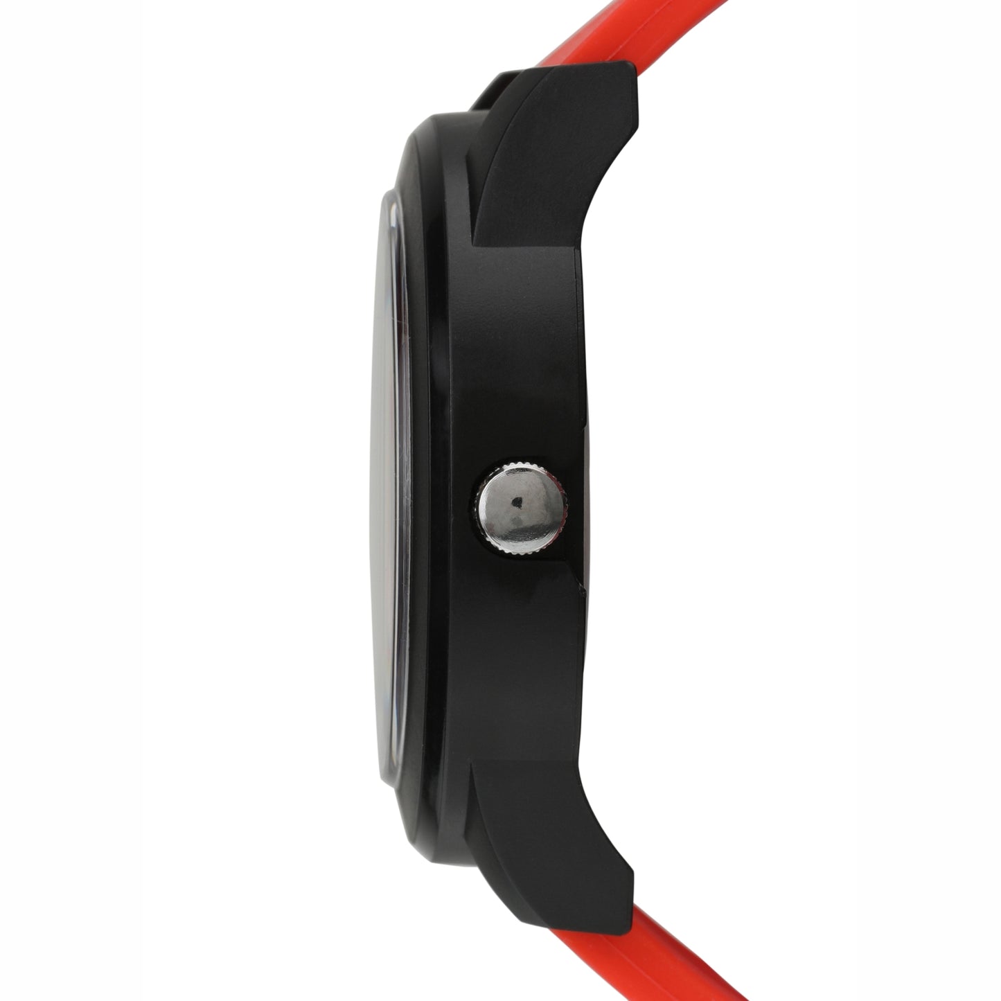 Men’s Bold Red Dial Analog Watch with Black Case & Red Strap - BSM020D
