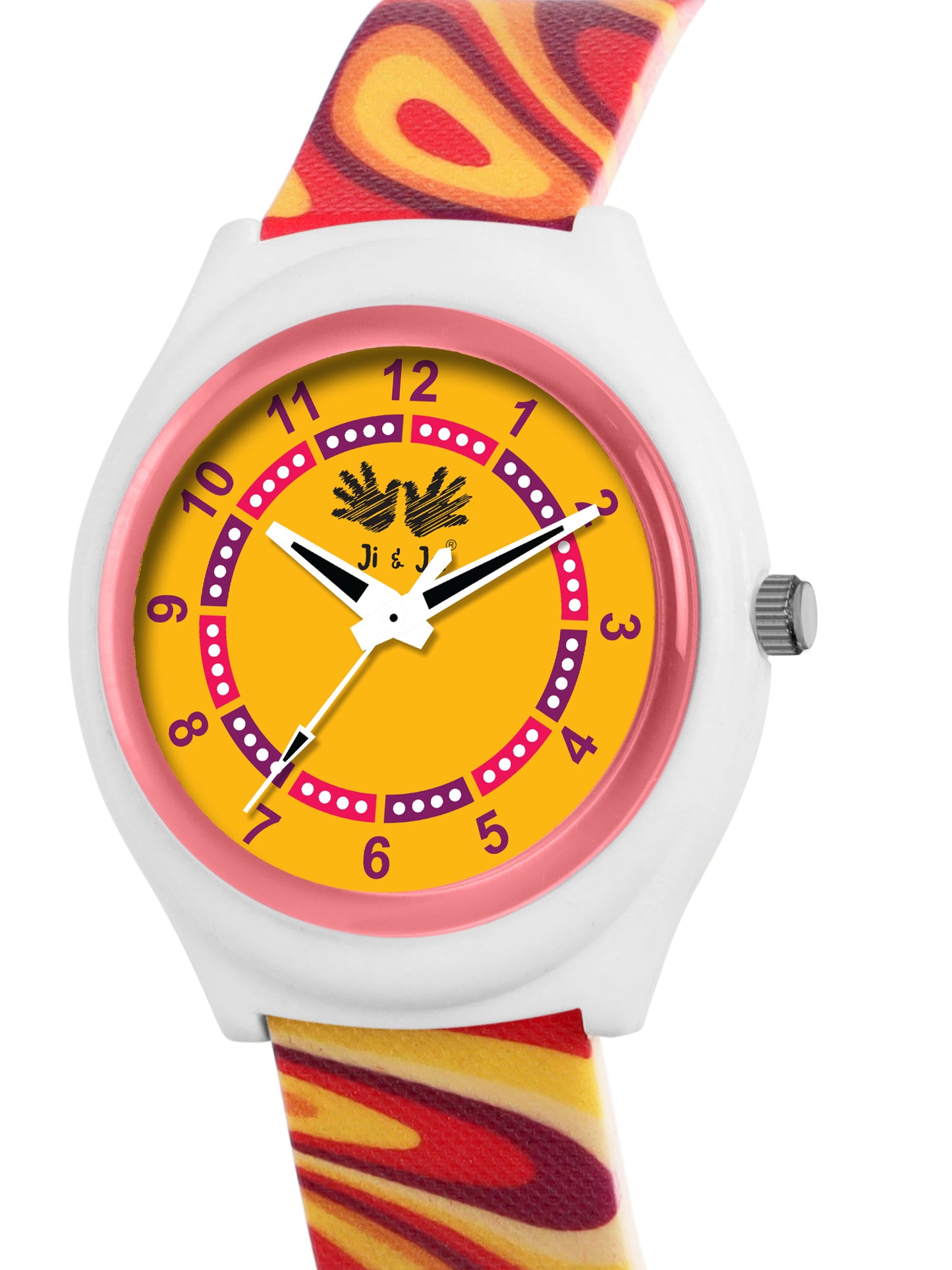Kid’s Yellow Dial Analog Watch with Multicolor Silicone Strap - JJ233