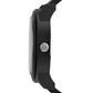 Men’s Black Dial Analog Watch with Digital-Style Markers & Black Silicone Strap - BSM020E