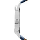 Men’s Analog Watch – Grey Textured Dial with Blue Strap & Blue Hands - ELFM001A