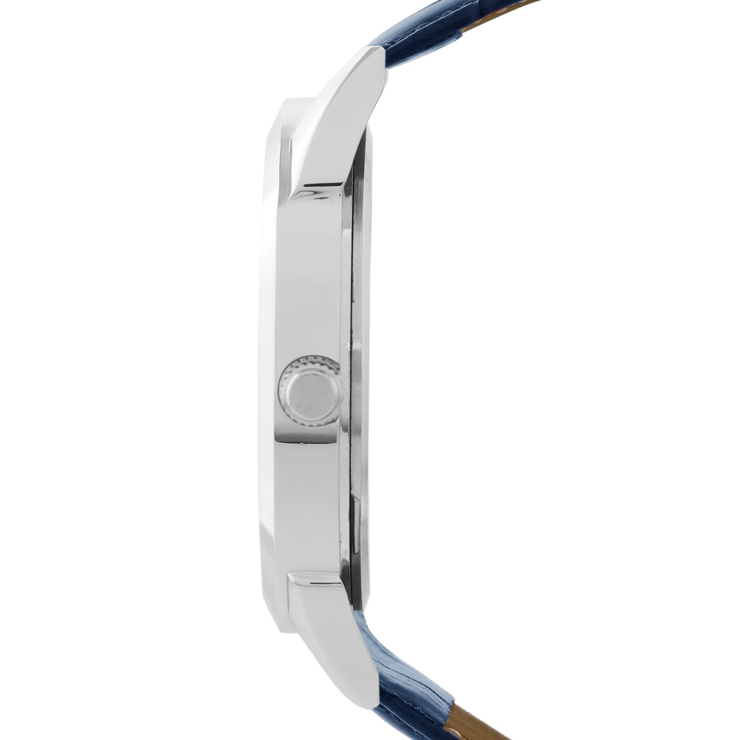 Men’s Analog Watch – Grey Textured Dial with Blue Strap & Blue Hands - ELFM001A