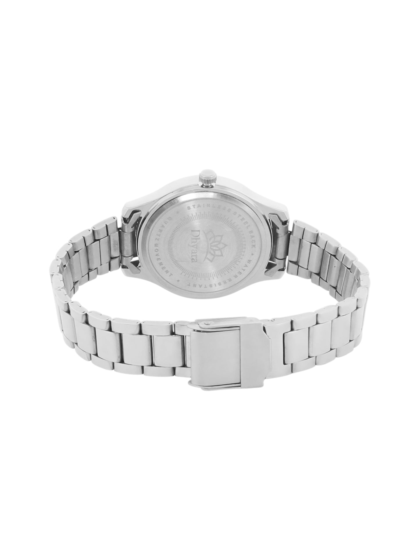 Women’s Silver Bracelet Watch with Crystal Bezel & Green Sunray Dial - D001A