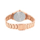 Women’s Rose Gold Bracelet Watch with Crystal Bezel & Silver Dial - D001F