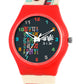 Kids’ Hindi Alphabet Theme Analog Watch with Red Case & White Silicone Strap - JJ213