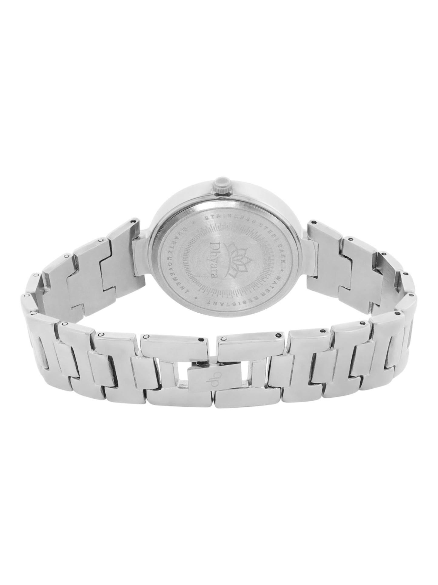 Women’s Black Dial Silver Bracelet Watch with Crystal Bezel - D004A