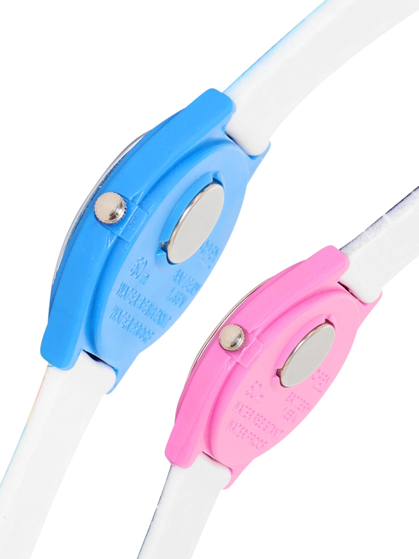 Kids’ Combo Pack Analog Watches – Pink Stripes Design & Shark Surf Cartoon Theme - JJ116102