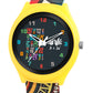 Kids’ Yellow Hindi Alphabet Theme Analog Watch with Colorful Silicone Strap - JJ214